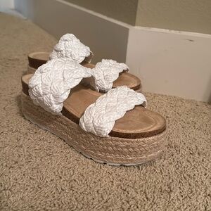 Madden Girl White Platform Sandals